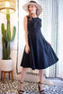 Hiroki Fit and Flare Cotton Dress - Black Plaid